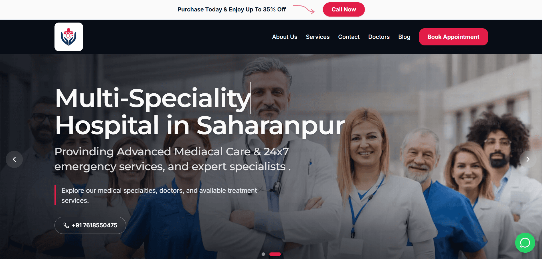 Saharanpur Charitable Hospital Website — Hospital Website, Healthcare, Medical Services Website Case Study by Shivansh Singh